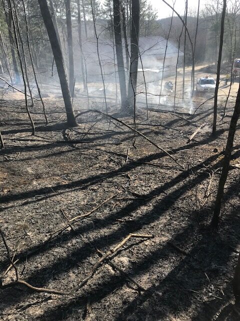 Madawaska Valley Fire Department battles wildfire on Airport Road