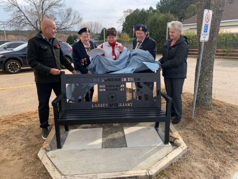 Legion Ladies Auxiliary unveils bench, as final act of giving  
