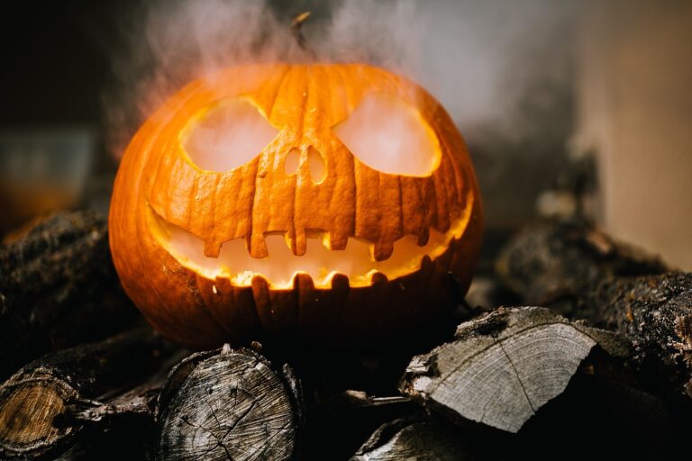 Police officer offering Halloween safety advice for trick-or-treaters, motorists