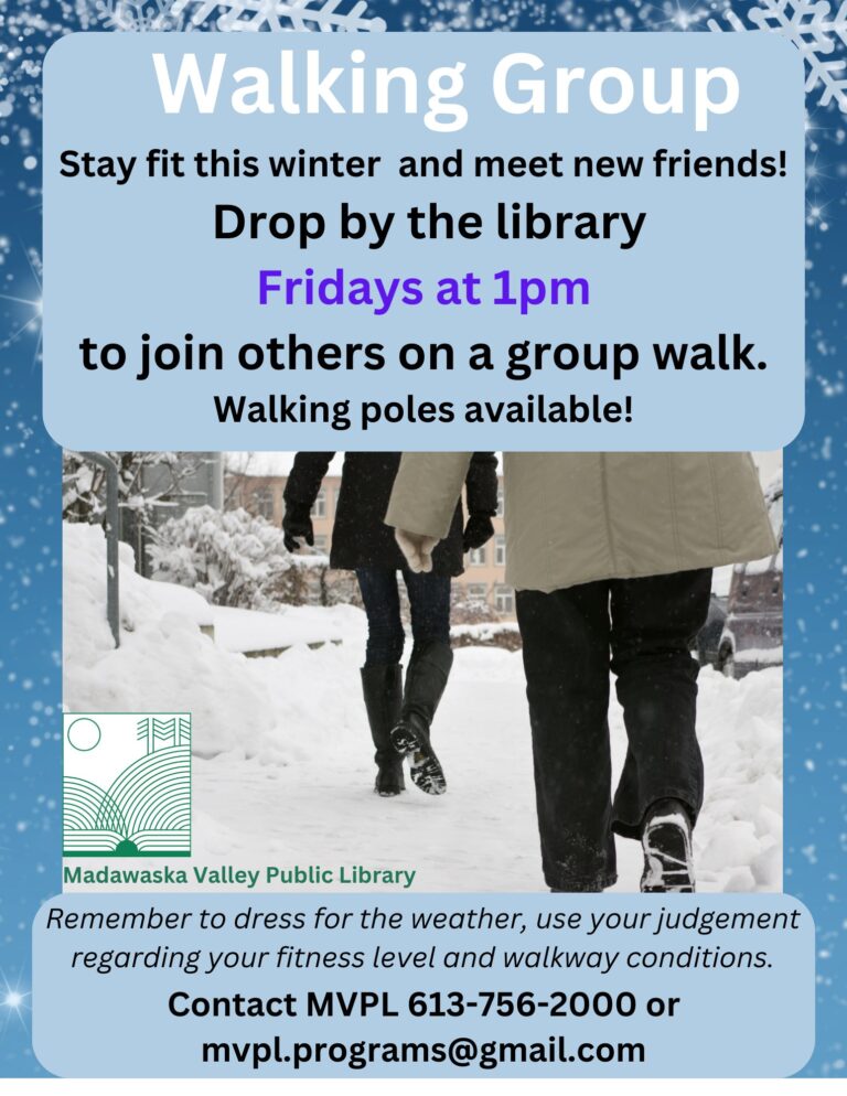 Walking Group on Friday at The Barry’s Bay Library