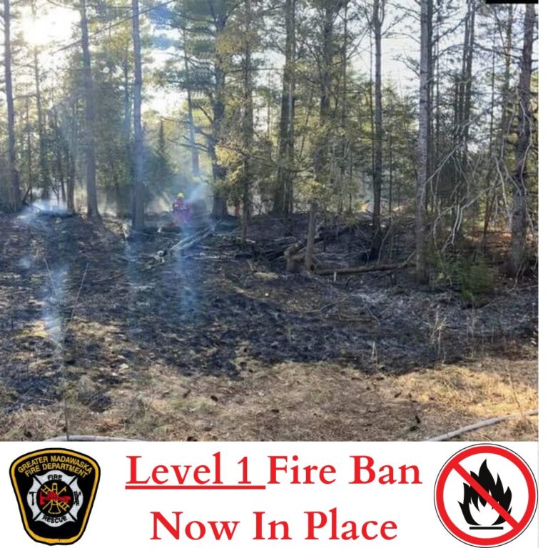 Opeongo Rd fire leads to level 1 Fire Ban in the township of Madawaska Valley