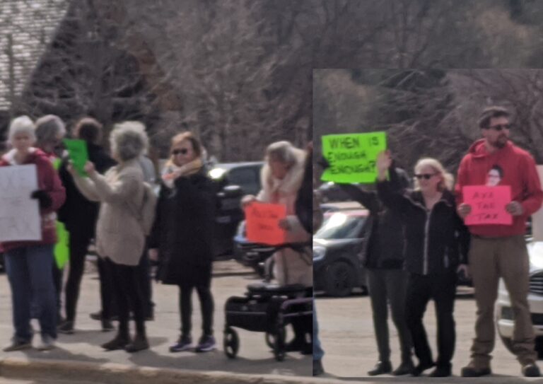 ‘Choosing between gas and food’: carbon tax protest at Bancroft’s Millenium Park  