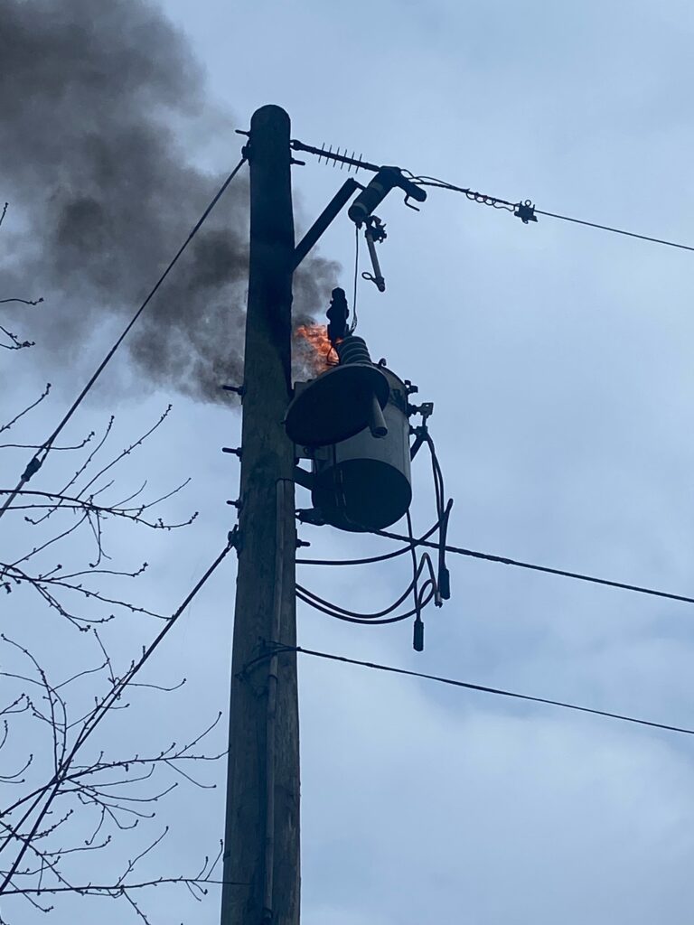 “Never seen that before” Transformer explodes at Palmer Rapids residence early Sunday 