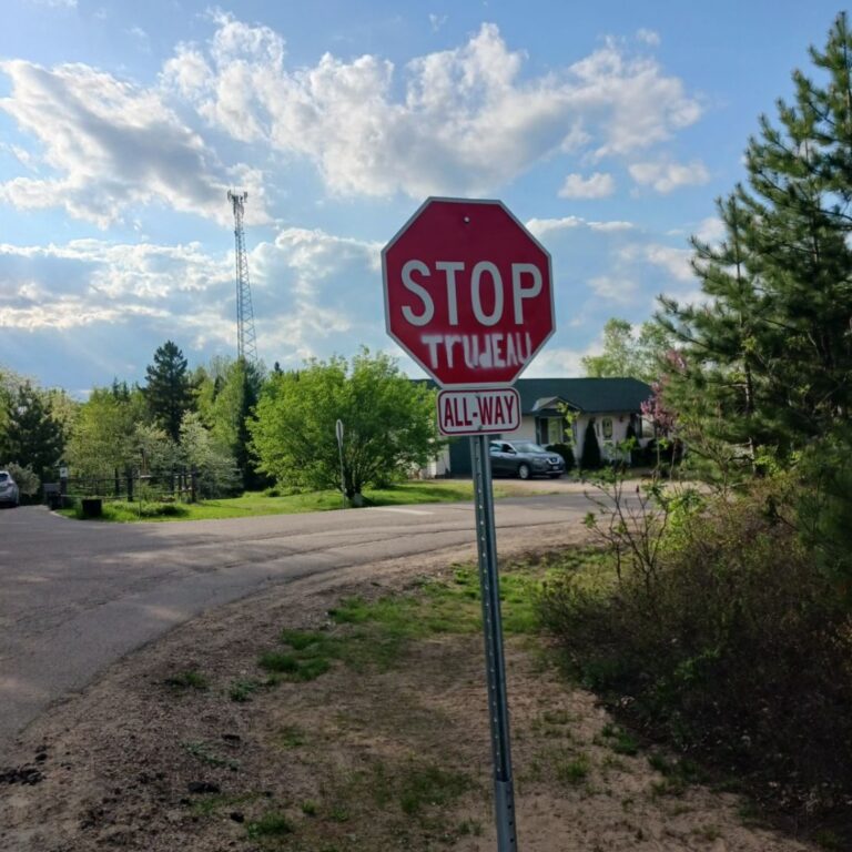 Residents discuss spray painted Barry’s Bay stop signs