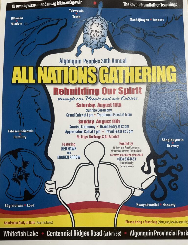 Whitney and Area Algonquins host All Nations Gathering
