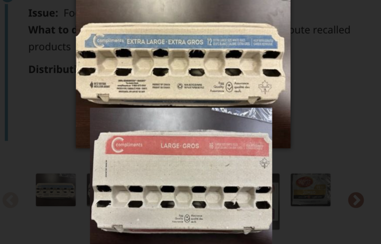 Some Ontario eggs are being recalled due to risk of salmonella 